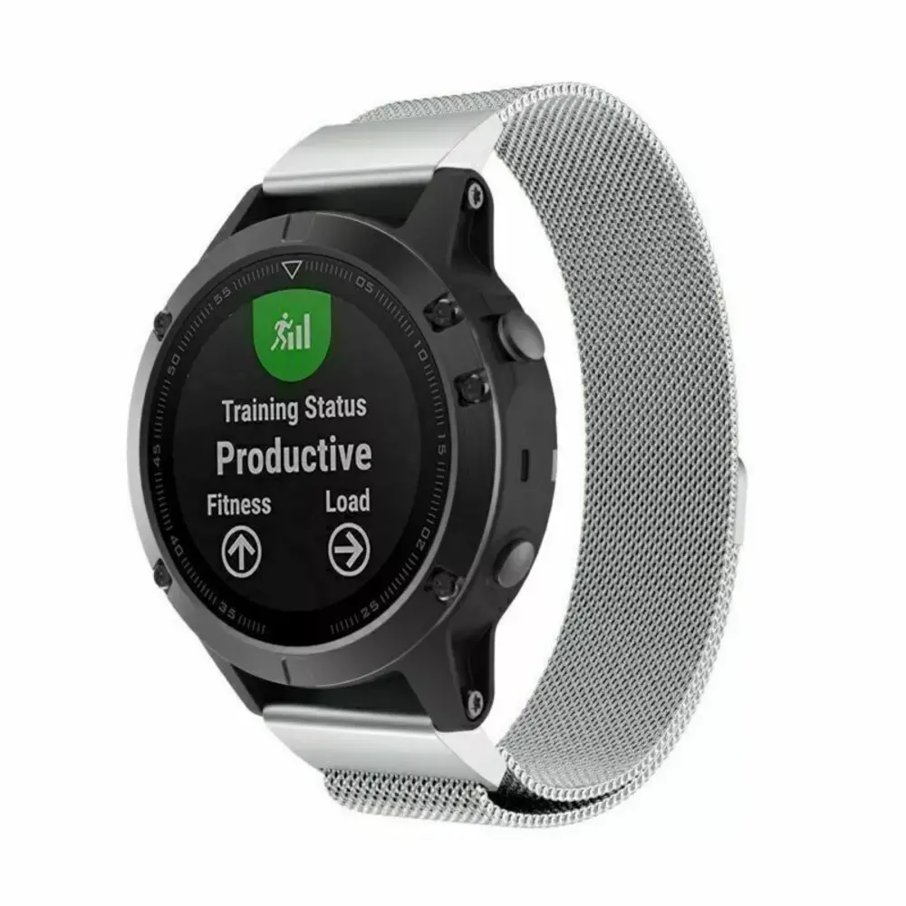 Strap-it® Strap-it Garmin Tactix 8 - 47mm Milanese Armband (Silber)