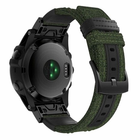 Strap-it® Strap-it Garmin Tactix 8 - 47mm Nylon Hybridarmband (Armeegrün)