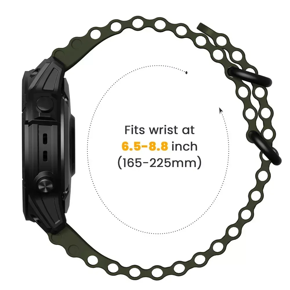 Strap-it® Strap-it Garmin Tactix 8 - 47mm Ocean Armband (Armeegrün) Strap-it® Strap-it Garmin Tactix 8 - 47mm Ocean Armband (Armeegrün)