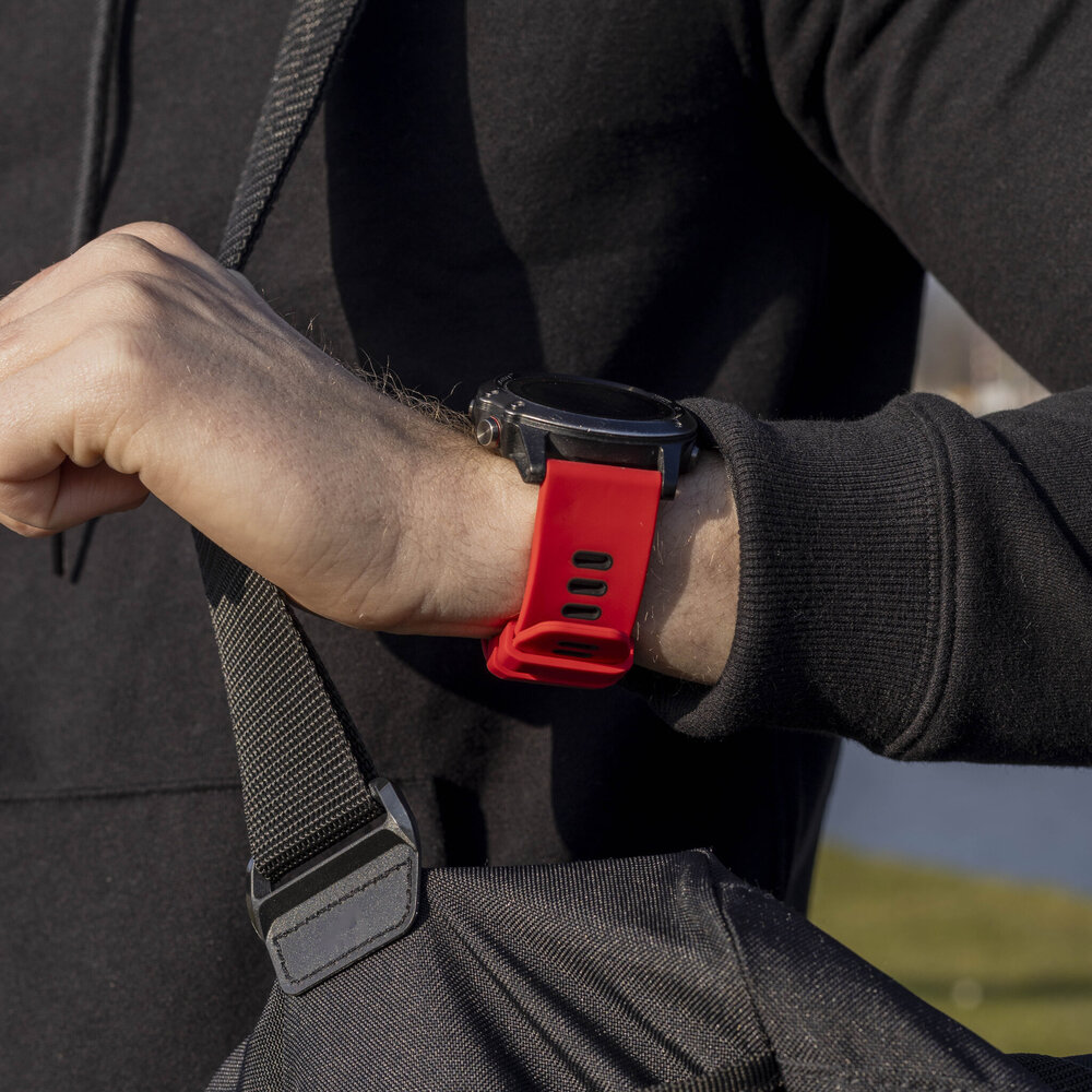 Strap-it® Strap-it Garmin Tactix 7 Sport Schnallenarmband (Rot/Schwarz) Strap-it® Strap-it Garmin Tactix 7 Sport Schnallenarmband (Rot/Schwarz)