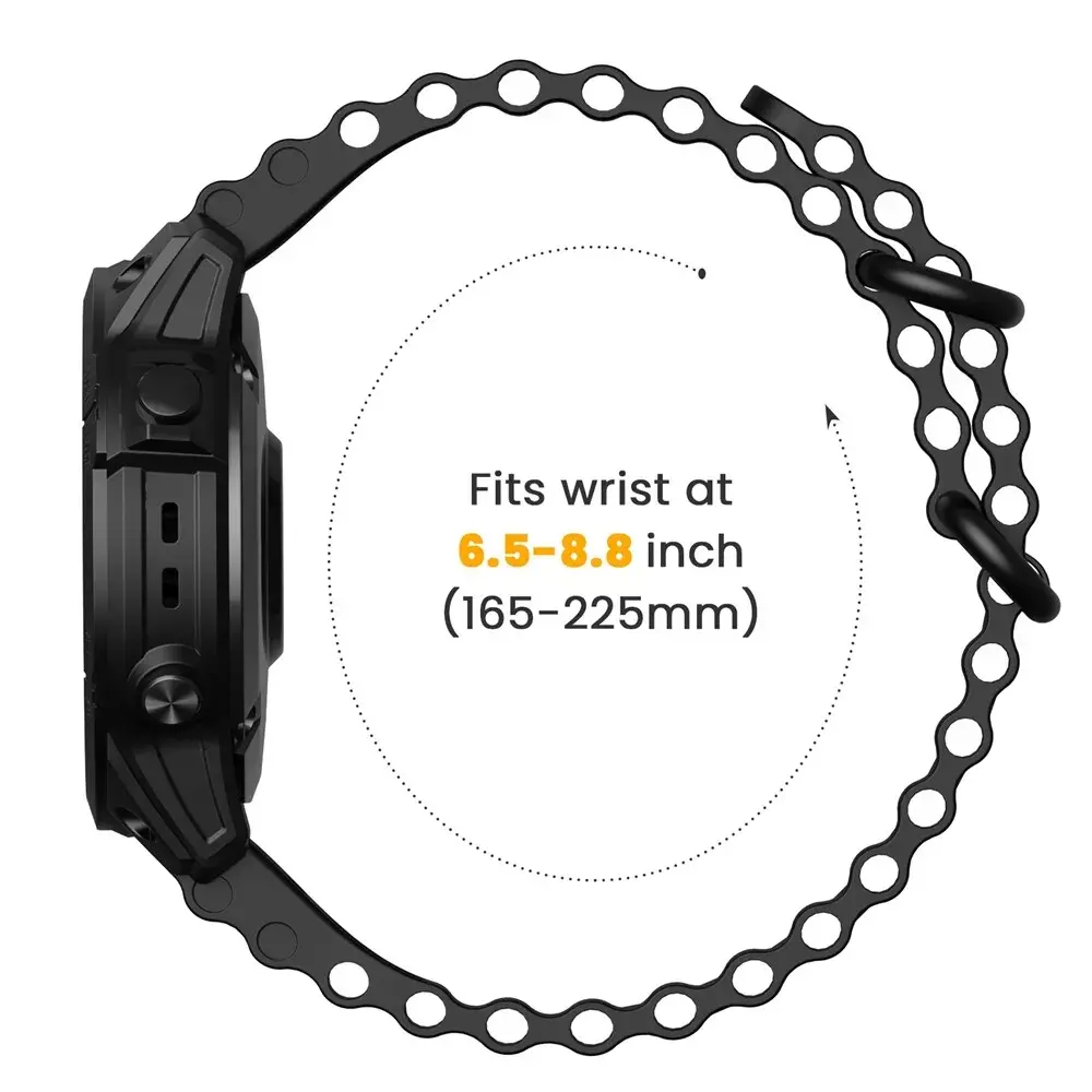 Strap-it® Strap-it Garmin Tactix 7 Ocean Armband (Schwarz) Strap-it® Strap-it Garmin Tactix 7 Ocean Armband (Schwarz)