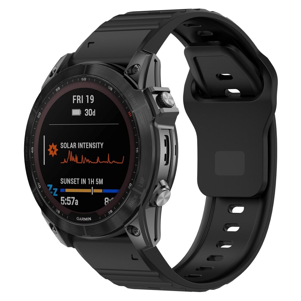 Strap-it® Strap-it Garmin Tactix 7 Outdoor Silikonarmband (Schwarz)