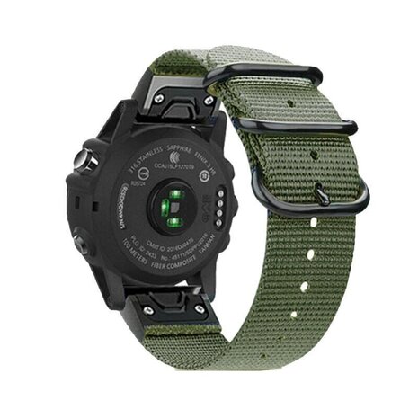 Strap-it® Strap-it Garmin Tactix 7 Pro Nylon Schnallenarmband (Grün)