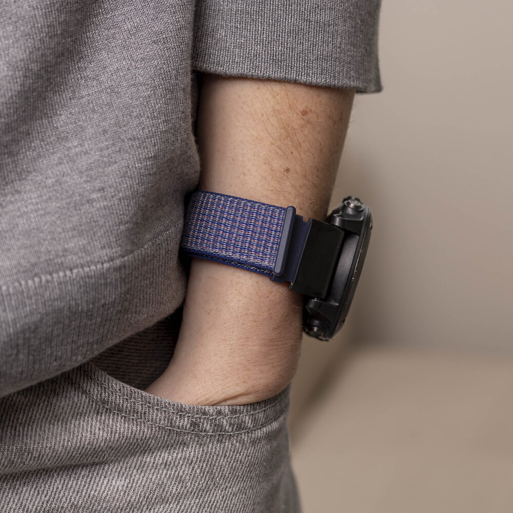 Strap-it® Strap-it Garmin Tactix 7 Pro Nylon Armband (Blau)