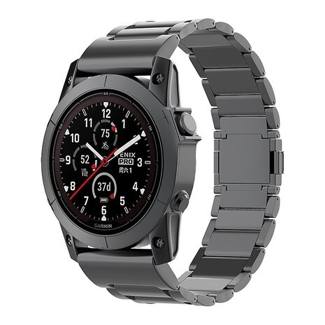 Strap-it® Strap-it Garmin Tactix 7 Pro magnetischese Titan Band (Schwarz)