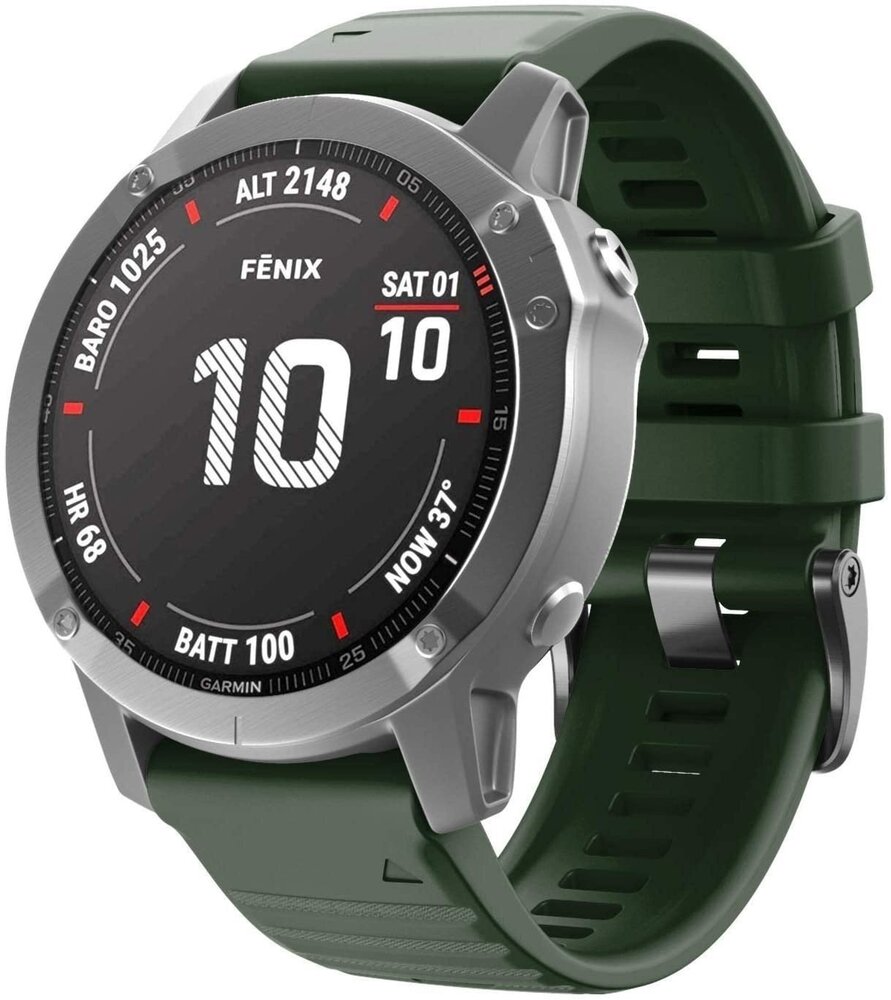 Strap-it® Strap-it Garmin Tactix 8 - 51mm Silikonarmband (Dunkelgrün)