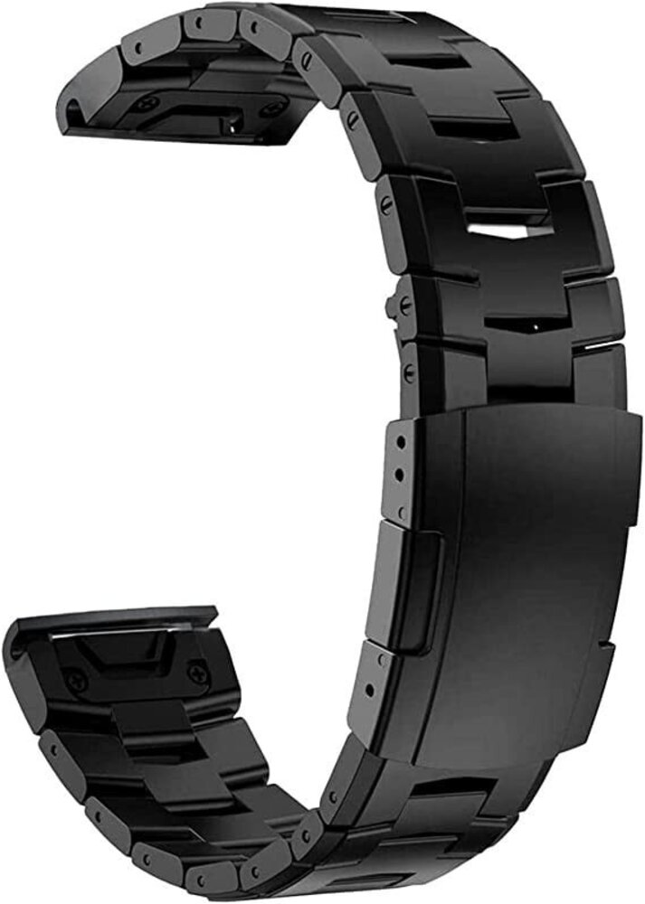Strap-it® Strap-it Garmin Tactix 8 - 51mm Titanarmband (Schwarz)