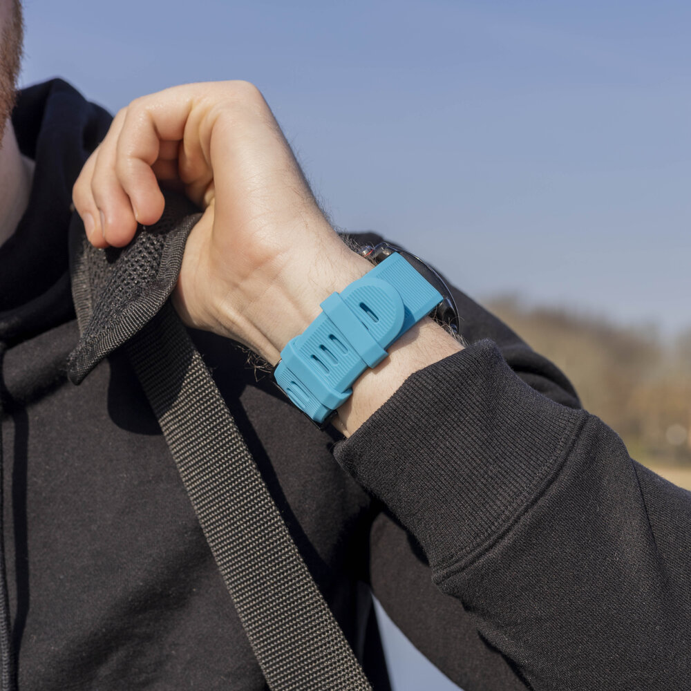 Strap-it® Strap-it Garmin Quatix 3 / 6x / 7x Solar Silikonarmband (Hellblau) Strap-it® Strap-it Garmin Quatix 3 / 6x / 7x Solar Silikonarmband (Hellblau)