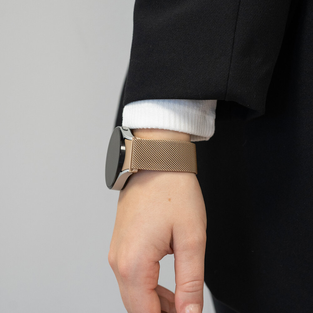Bandz Bandz Samsung Galaxy Watch 5 - 44mm Milanese Loop Armband (Roségold) Bandz Bandz Samsung Galaxy Watch 5 - 44mm Milanese Loop Armband (Roségold)