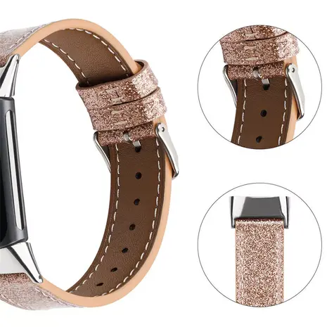 Strap-it® Strap-it Fitbit Charge 5 Lederarmband (Dunkelgold)