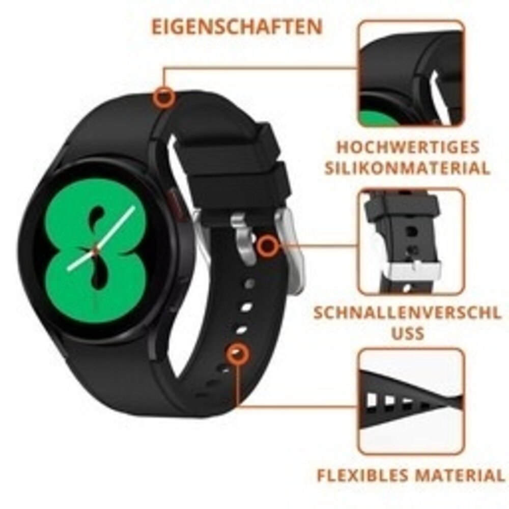 Strap-it® Strap-it Samsung Galaxy Watch 6 - 44mm Silikon Armband Perfect Fit (Schwarz) Strap-it® Strap-it Samsung Galaxy Watch 6 - 44mm Silikon Armband Perfect Fit (Schwarz)