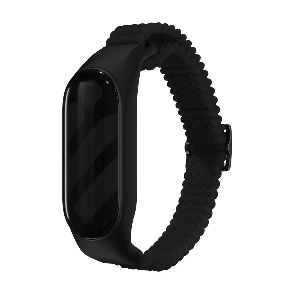 Strap-it® Strap-it Xiaomi Mi Band 7 geflochtenes Armband (Schwarz)