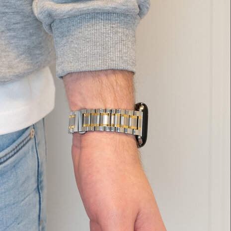 Bandz Bandz Apple Watch Stahlarmband Deluxe (Silber/Gold) Bandz Bandz Apple Watch Stahlarmband Deluxe (Silber/Gold)