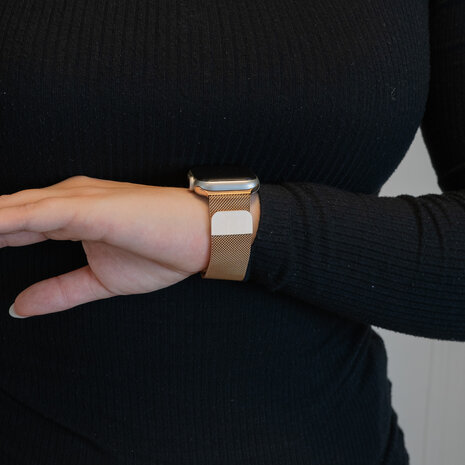 Bandz Bandz Apple Watch Milanese Loop Armband (Rosa Gold)