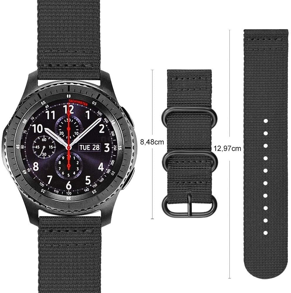 Strap-it® Strap-it Samsung Galaxy Watch 46mm Nylon Schnallenband (Schwarz) Strap-it® Strap-it Samsung Galaxy Watch 46mm Nylon Schnallenband (Schwarz)