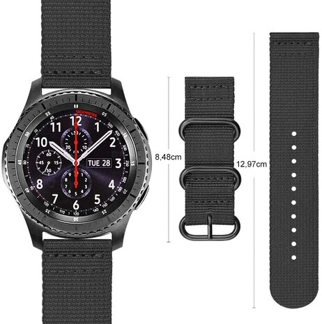 Strap-it® Strap-it Samsung Galaxy Watch 46mm Nylon Schnallenband (Schwarz) Strap-it® Strap-it Samsung Galaxy Watch 46mm Nylon Schnallenband (Schwarz)
