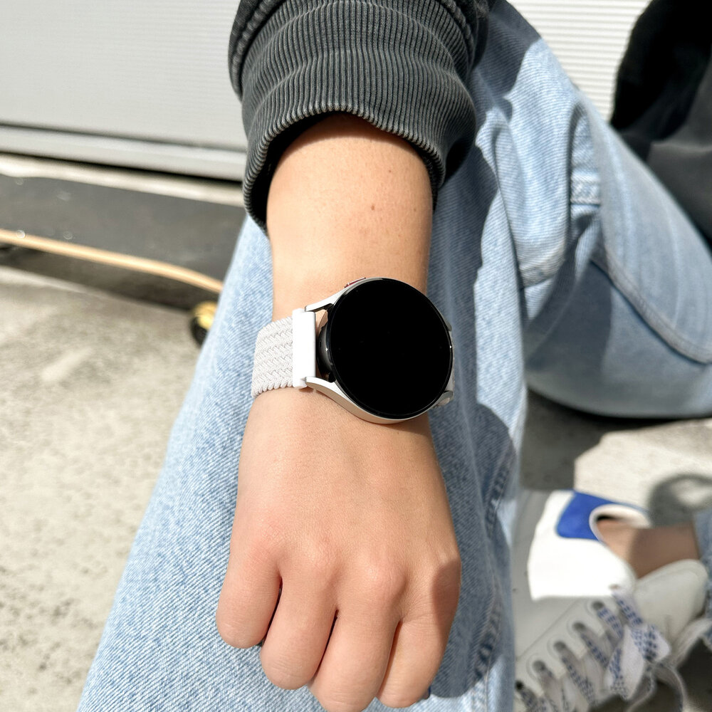 Strap-it® Strap-it Samsung Galaxy Watch 3 45 mm verstellbares gewebtes Nylonarmband (Weiß) Strap-it® Strap-it Samsung Galaxy Watch 3 45 mm verstellbares gewebtes Nylonarmband (Weiß)