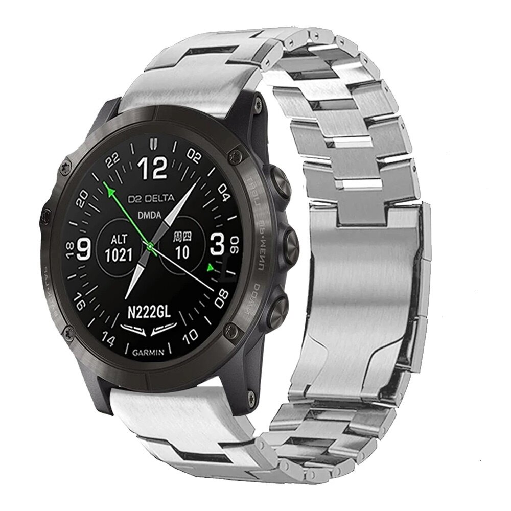 Strap-it® Strap-it Garmin Forerunner 965 Titanarmband (Silber)