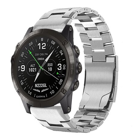 Strap-it® Strap-it Garmin Forerunner 965 Titanarmband (Silber)