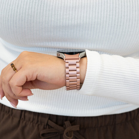 Bandz Bandz Samsung Galaxy Watch 4 40mm Klassisches Stahlenarmband (Rosa) Bandz Bandz Samsung Galaxy Watch 4 40mm Klassisches Stahlenarmband (Rosa)