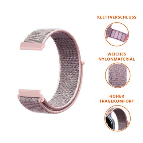 Strap-it® Strap-it Honor Magic Watch 2 Nylonarmband (Rosa Sand)