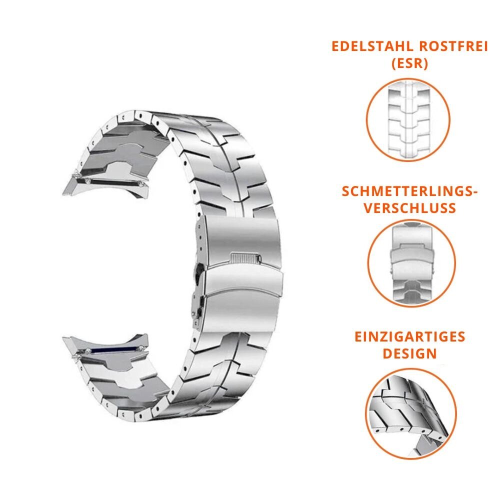 Strap-it® Strap-it Samsung Galaxy Watch 7 - 40mm Stahl-'Iron' Armband (Silber) Strap-it® Strap-it Samsung Galaxy Watch 7 - 40mm Stahl-'Iron' Armband (Silber)