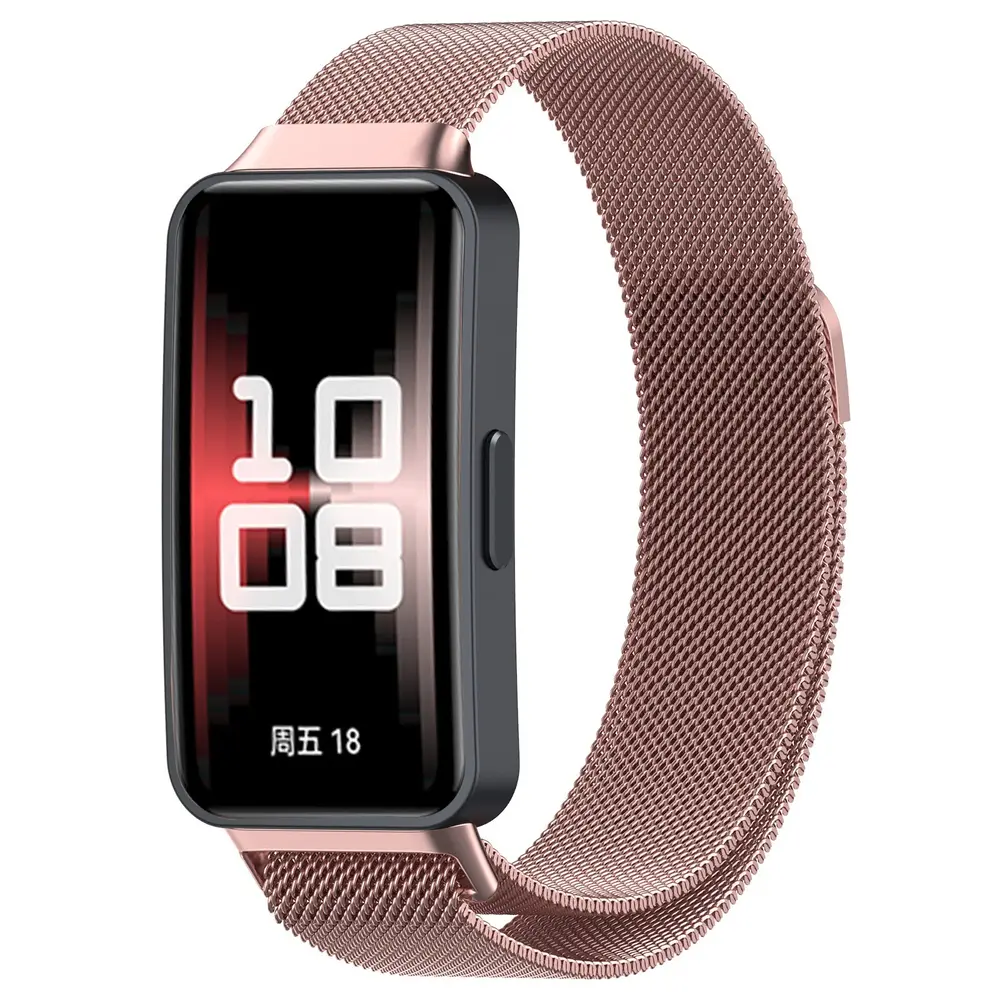 Strap-it® Strap-it Huawei Band 10 Milanese Armband (Rosa)