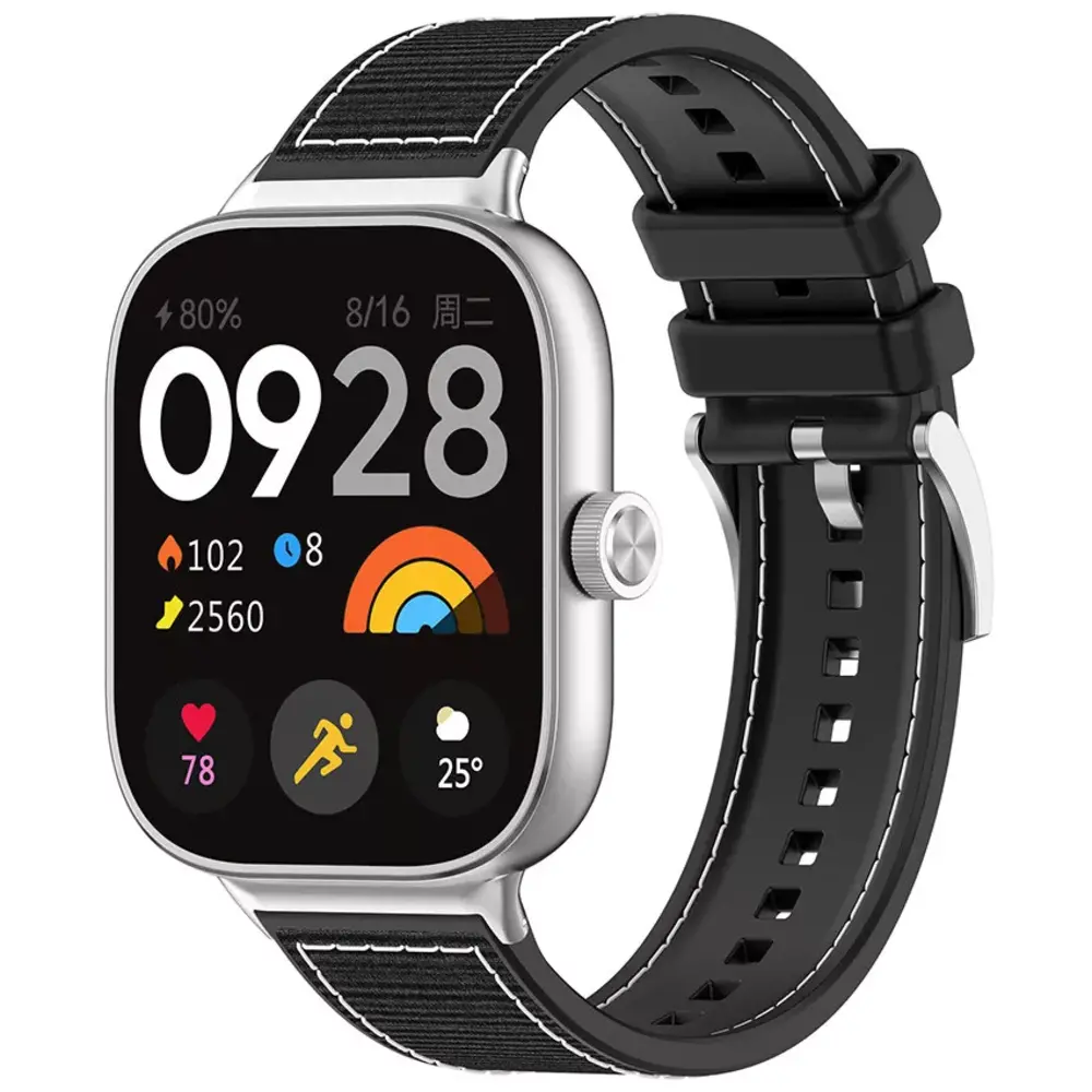 Strap-it® Strap-it Redmi Watch 5 Nylon-Hybridarmband (Schwarz)