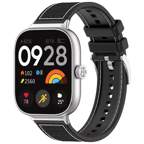 Strap-it® Strap-it Redmi Watch 5 Nylon-Hybridarmband (Schwarz)