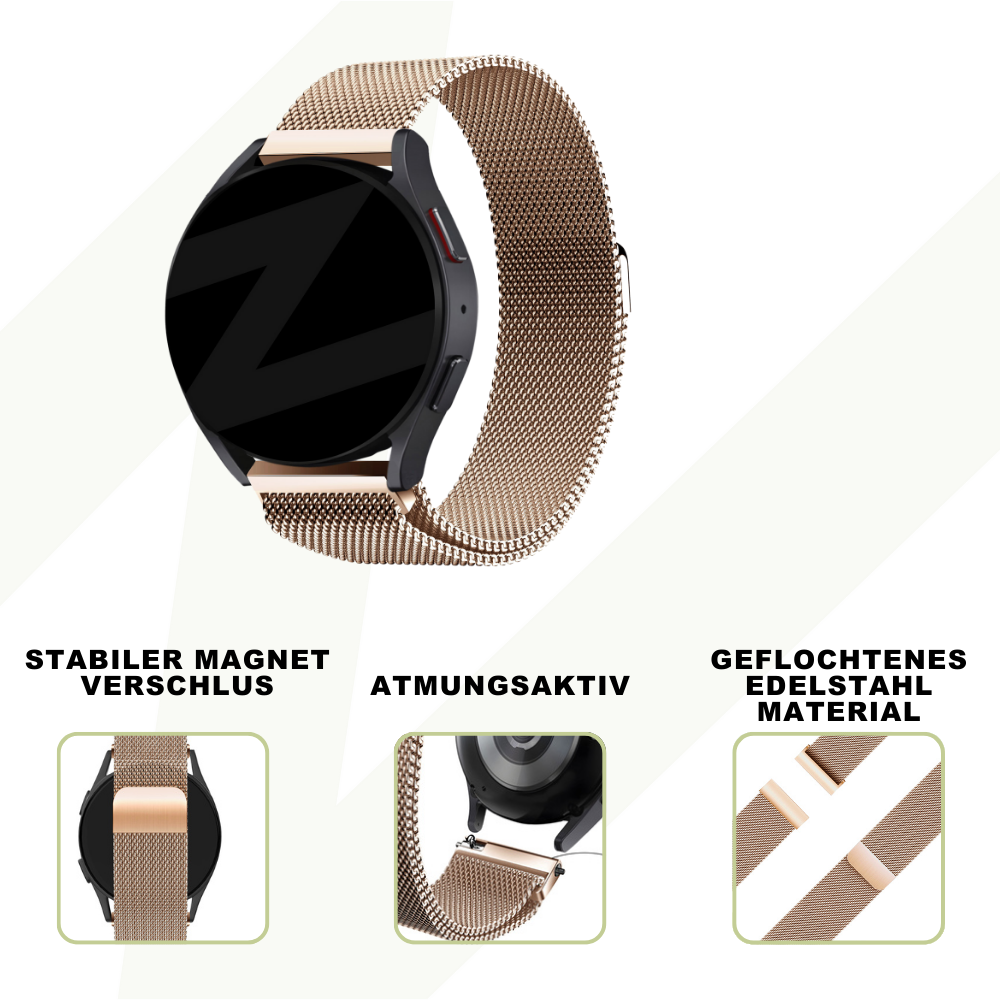 Bandz Bandz Amazfit GTS 4 Milanaise Loop Armband (Rosagold) Bandz Bandz Amazfit GTS 4 Milanaise Loop Armband (Rosagold)