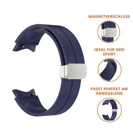 Strap-it® Strap-it Samsung Galaxy Watch 6 Classic 47mm Silikon Armband D-Buckle (Dunkelblau) Strap-it® Strap-it Samsung Galaxy Watch 6 Classic 47mm Silikon Armband D-Buckle (Dunkelblau)