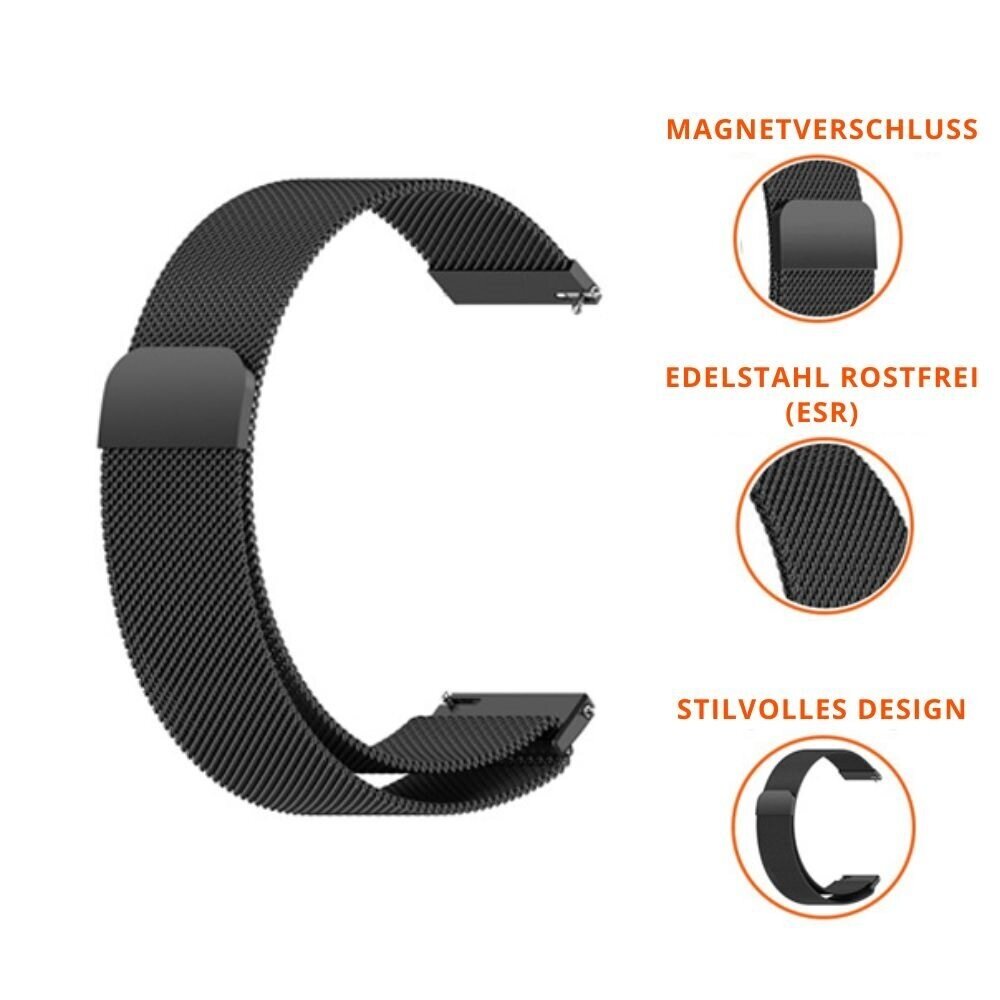 Strap-it® Strap-it Fossil Gen 5e Milanese Armband (Schwarz) Strap-it® Strap-it Fossil Gen 5e Milanese Armband (Schwarz)