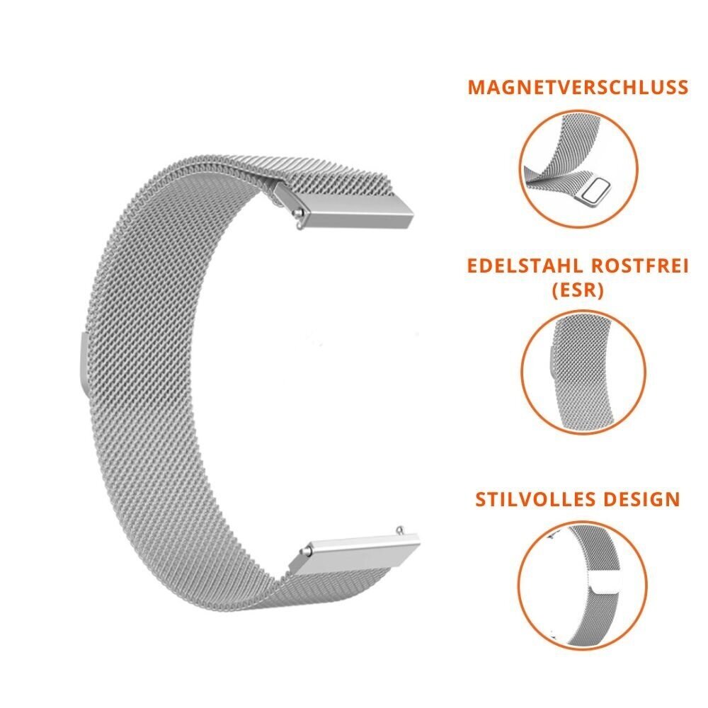 Strap-it® Strap-it Huawei Watch GT 2 Milanese Armband (Silber)