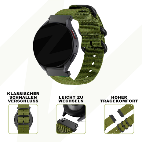 Bandz Bandz OnePlus Watch 3 Nylon Armband mit Schnalle (Grün) Bandz Bandz OnePlus Watch 3 Nylon Armband mit Schnalle (Grün)