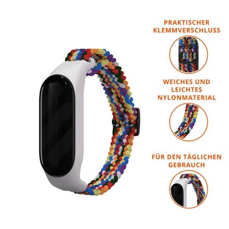 Strap-it® Strap-it Xiaomi Mi Band 7 geflochtenes Armband (Regenbogen) Strap-it® Strap-it Xiaomi Mi Band 7 geflochtenes Armband (Regenbogen)