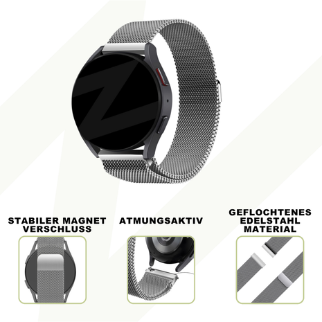 Bandz Bandz Amazfit GTR Mini Milanaise Loop Armband (Silber) Bandz Bandz Amazfit GTR Mini Milanaise Loop Armband (Silber)