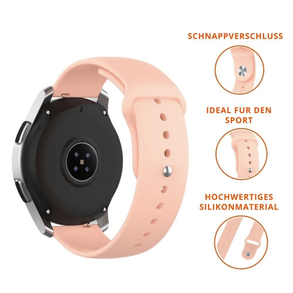 Strap-it® Strap-it Samsung Galaxy Watch 4 Classic 42mm Sportarmband (Rosa) Strap-it® Strap-it Samsung Galaxy Watch 4 Classic 42mm Sportarmband (Rosa)
