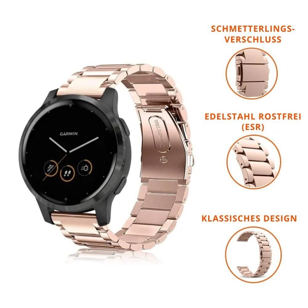 Strap-it® Strap-it Fossil Gen 4 Venture (HR) Stahlarmband (Rosé Gold)