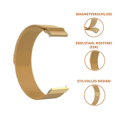 Strap-it® Strap-it Garmin Venu 2s Milanese Band - 40mm - Gold Strap-it® Strap-it Garmin Venu 2s Milanese Band - 40mm - Gold