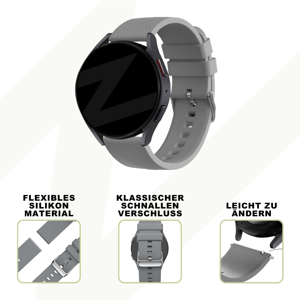Bandz Bandz Fossil Gen 6 44mm Silikon Armband 'Deluxe' (Grau) Bandz Bandz Fossil Gen 6 44mm Silikon Armband 'Deluxe' (Grau)
