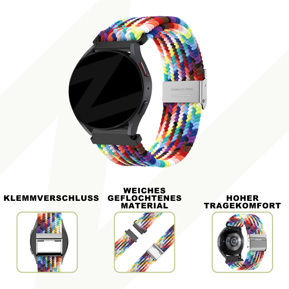 Bandz Bandz Amazfit Active geflochtenes Nylon Band (Regenbogen) Bandz Bandz Amazfit Active geflochtenes Nylon Band (Regenbogen)