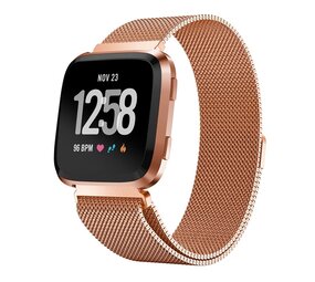 Strap-it® Fitbit Versa Milanese Armband (Rosé Gold) Strap-it® Fitbit Versa Milanese Armband (Rosé Gold)