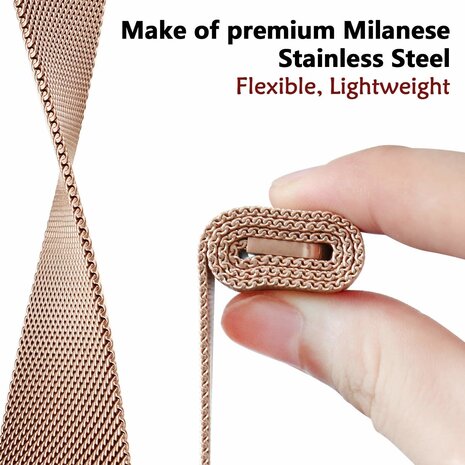 Strap-it® Strap-it Fitbit Versa Milanese Armband (Rosé Gold) Strap-it® Strap-it Fitbit Versa Milanese Armband (Rosé Gold)