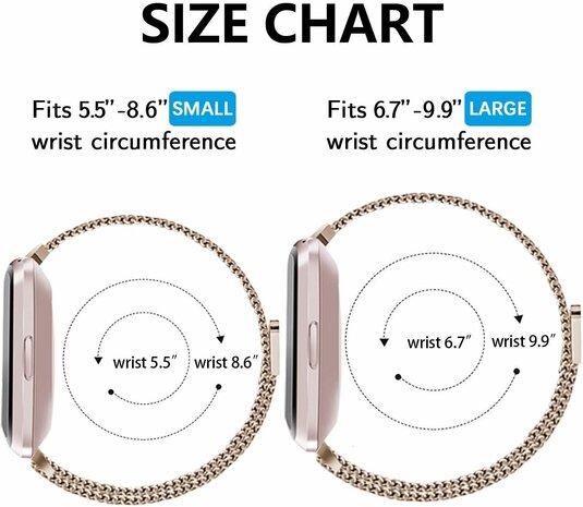 Strap-it® Strap-it Fitbit Versa Milanese Armband (Rosé Gold) Strap-it® Strap-it Fitbit Versa Milanese Armband (Rosé Gold)