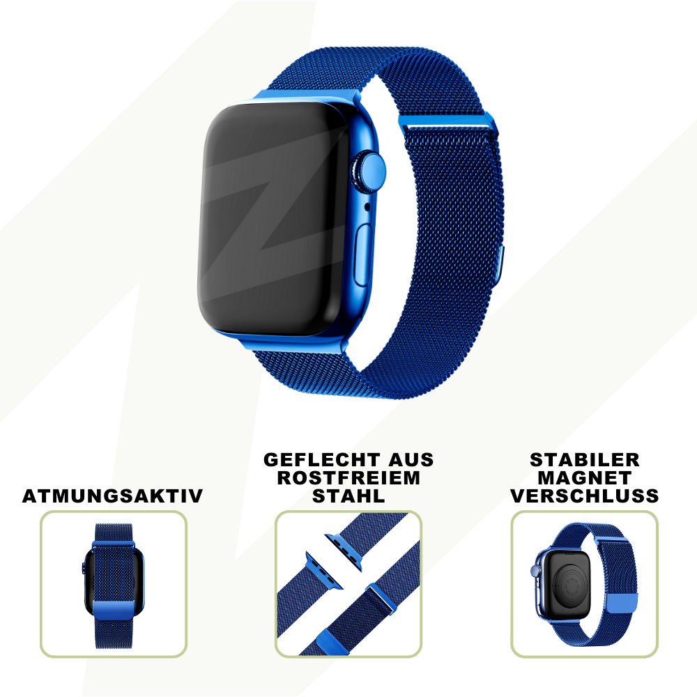 Bandz Bandz Apple Watch Milanese Loop Armband (Blau) Bandz Bandz Apple Watch Milanese Loop Armband (Blau)