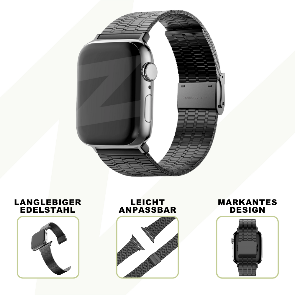 Bandz Bandz Apple Watch Verstellbares Stahlenarmband (Schwarz) Bandz Bandz Apple Watch Verstellbares Stahlenarmband (Schwarz)