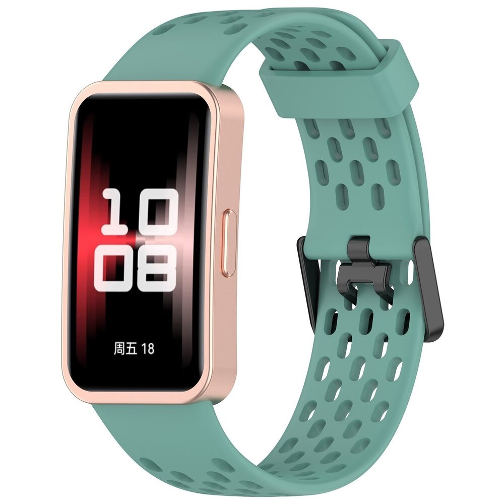 Strap-it® Strap-it Huawei Band 10 Silikon-Air-Armband (Kieferngrün)