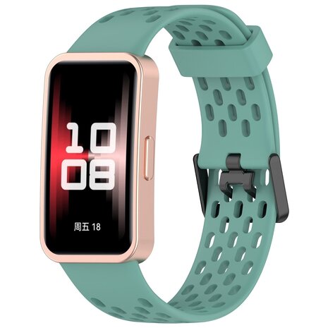 Strap-it® Strap-it Huawei Band 10 Silikon-Air-Armband (Kieferngrün)