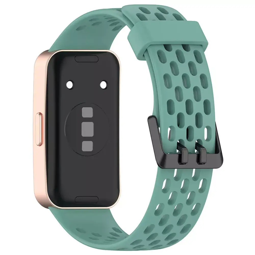 Strap-it® Strap-it Huawei Band 10 Silikon-Air-Armband (Kieferngrün)