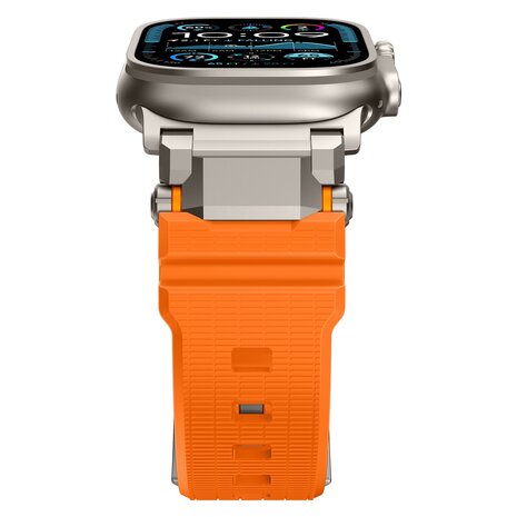Strap-it® Strap-it Apple Watch 'Adventurer' Silikonarmband (Orange mit Titan) Strap-it® Strap-it Apple Watch 'Adventurer' Silikonarmband (Orange mit Titan)